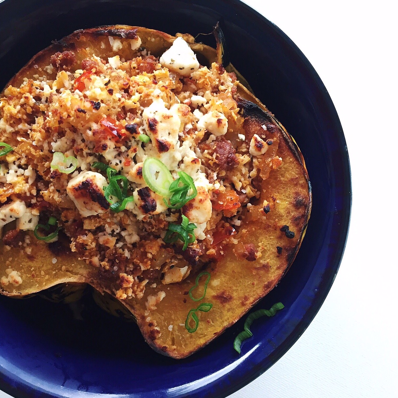 Sausage and Cauliflower Rice Stuffed Squash