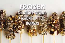 Frozen Chocolate Covered Almond Butter Bananas