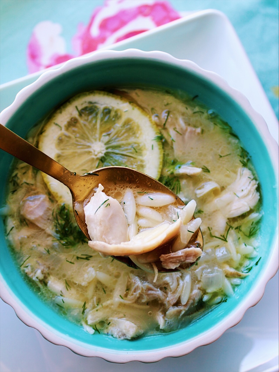 Lemony Dill Chicken Orzo Soup